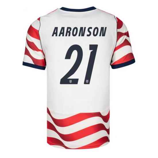 USA 2026 FIFA World Cup Soccer White Jersey Set ( Have Shorts ) Paxten Aaronson #21